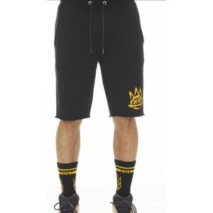 Cult of Individuality Mens Sweat Shorts Black Drawstring Logo Casual‎ Size Small